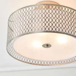 Cordero 3 Light Satin Nickel Flush Ceiling Light