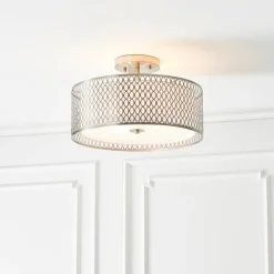 Cordero 3 Light Satin Nickel Flush Ceiling Light