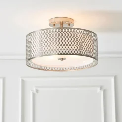 Cordero 3 Light Satin Nickel Flush Ceiling Light