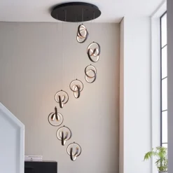 Cosma 8 Light Matt Black LED Multidrop Pendant Ceiling Light