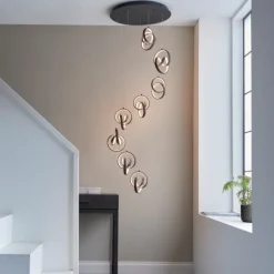 Cosma 8 Light Matt Black LED Multidrop Pendant Ceiling Light