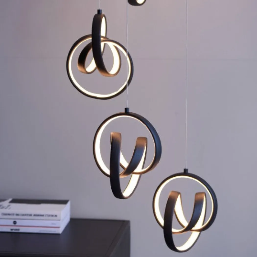 Cosma 8 Light Matt Black LED Multidrop Pendant Ceiling Light