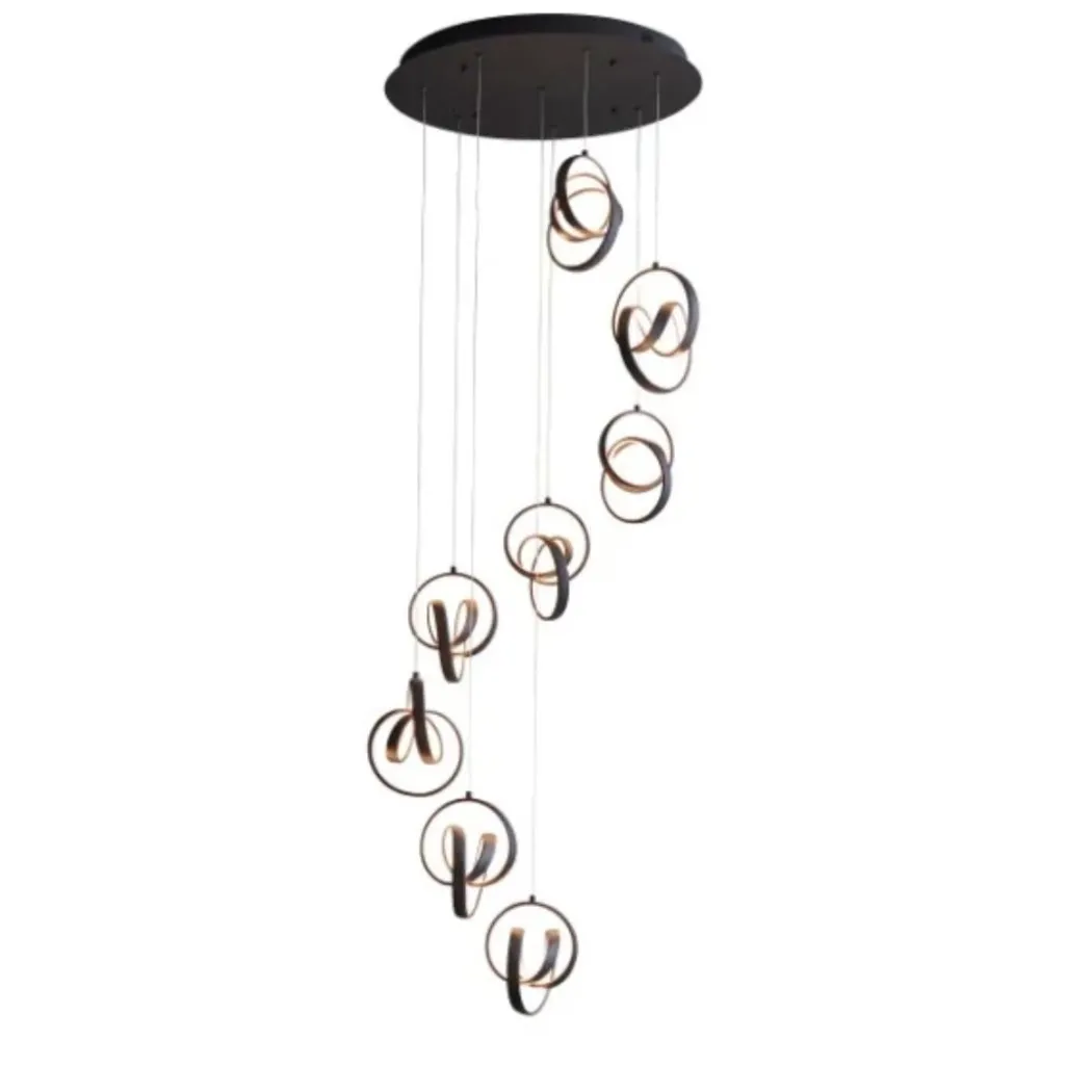 Cosma 8 Light Matt Black LED Multidrop Pendant Ceiling Light