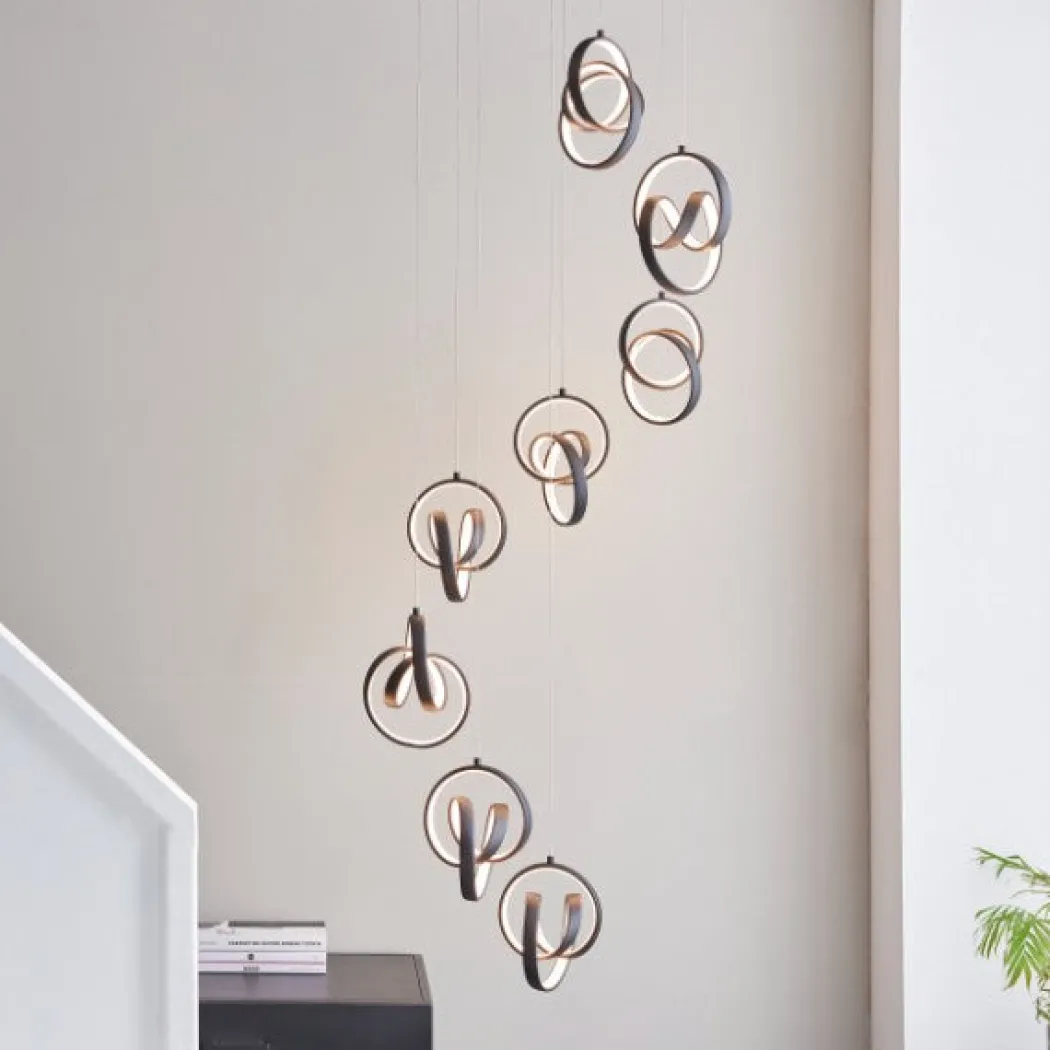 Cosma 8 Light Matt Black LED Multidrop Pendant Ceiling Light