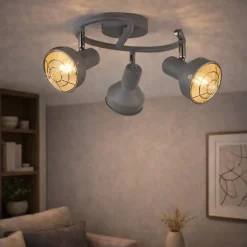 Costello Matt Grey 3 Light Ceiling Spotlight