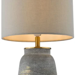 Creon Grey & Antique Brass Ceramic Table Lamp