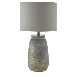 Creon Grey & Antique Brass Ceramic Table Lamp