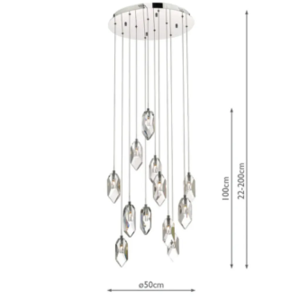 Crystal LED Cluster Pendant Ceiling Light