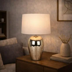 Cyrus Dual Lit Speckled 47cm Glass Table Lamp