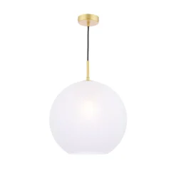 Daphne 1-Light Gold and Frosted Glass Pendant