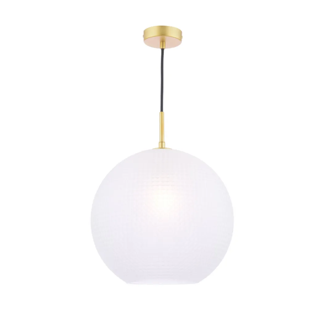 Daphne 1-Light Gold and Frosted Glass Pendant
