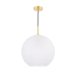 Daphne 1-Light Gold and Frosted Glass Pendant