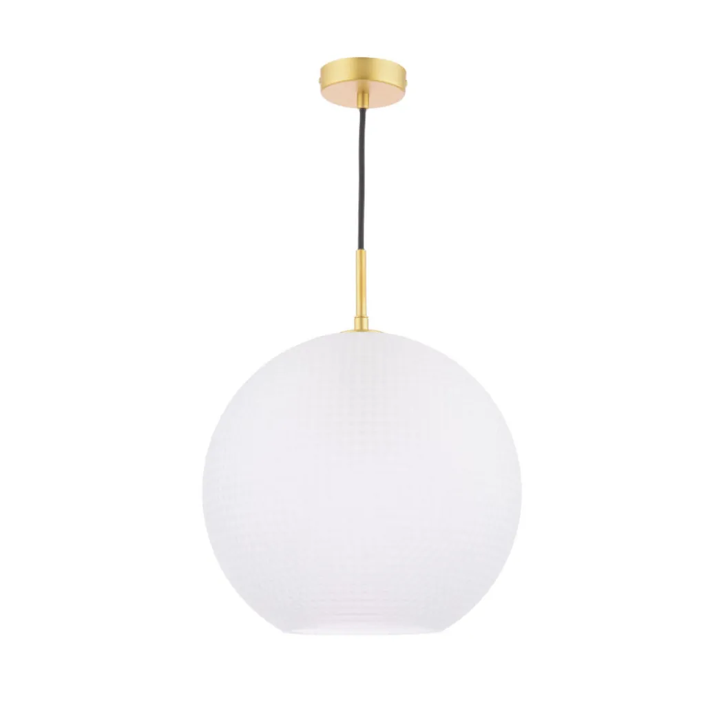 Daphne 1-Light Gold and Frosted Glass Pendant