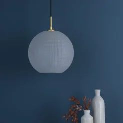 Daphne 1-Light Gold and Frosted Glass Pendant