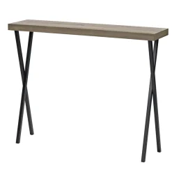 Data Oak Veneer and Black Console Table