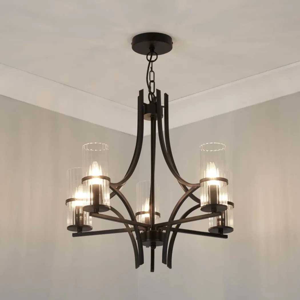 Davina 5 Light Black Pendant Chandelier Ceiling Light