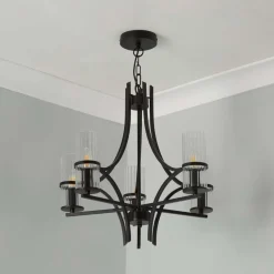 Davina 5 Light Black Pendant Chandelier Ceiling Light
