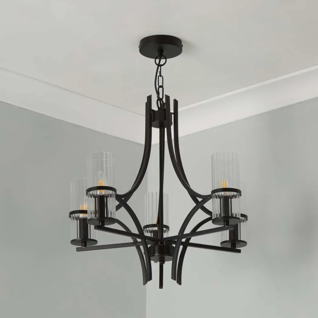 Davina 5 Light Black Pendant Chandelier Ceiling Light