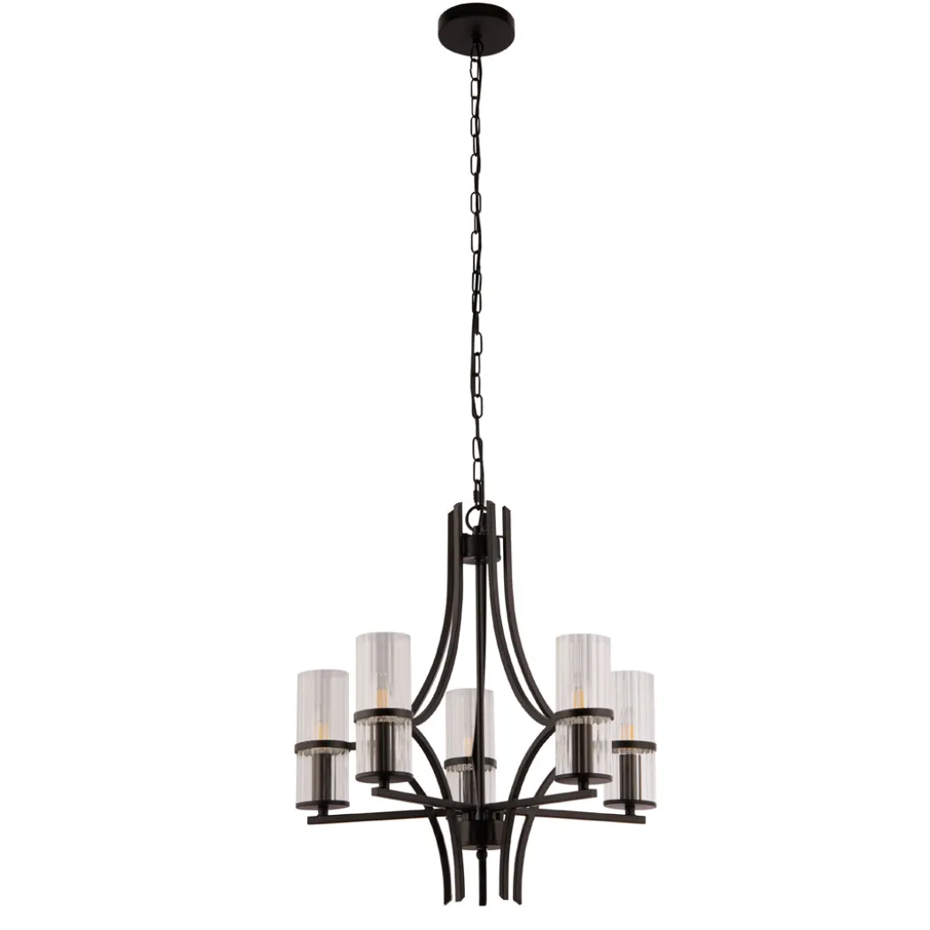 Davina 5 Light Black Pendant Chandelier Ceiling Light
