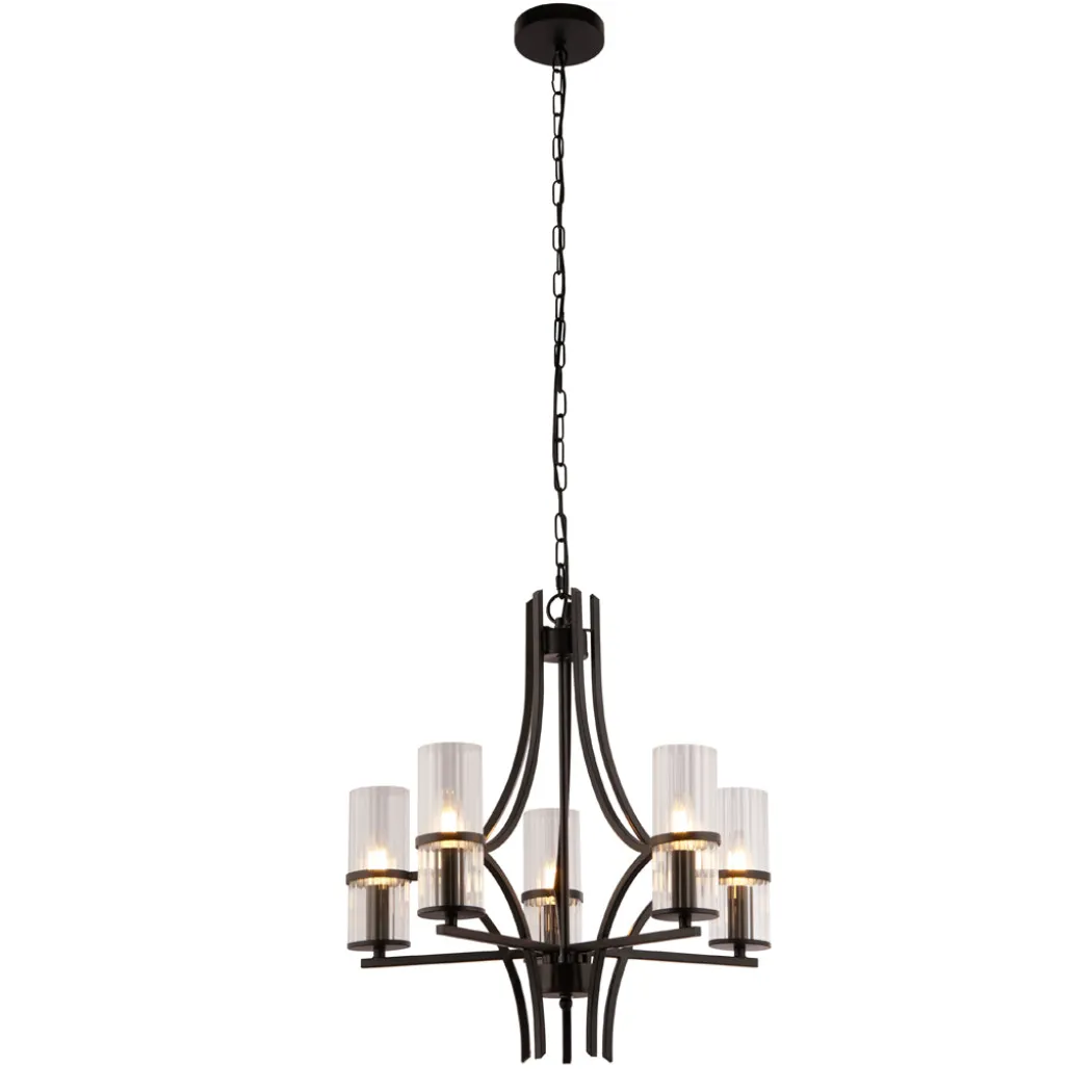 Davina 5 Light Black Pendant Chandelier Ceiling Light