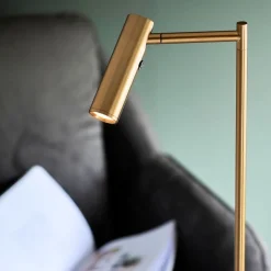 Dedicated Reader Gold LED Task Floor Lamp