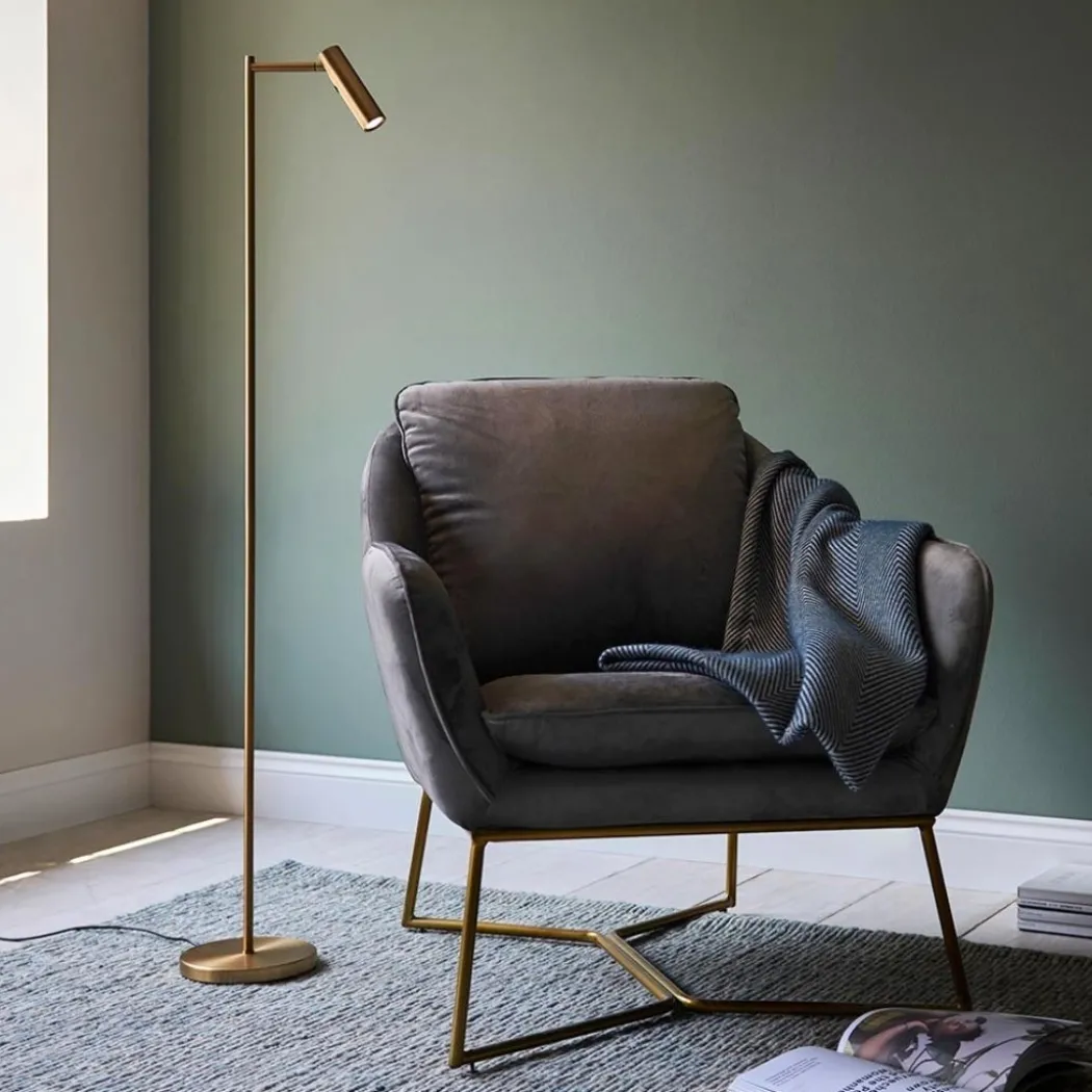Dedicated Reader Gold LED Task Floor Lamp