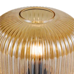 Demarius Amber Glass Table Lamp