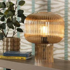Demarius Amber Glass Table Lamp