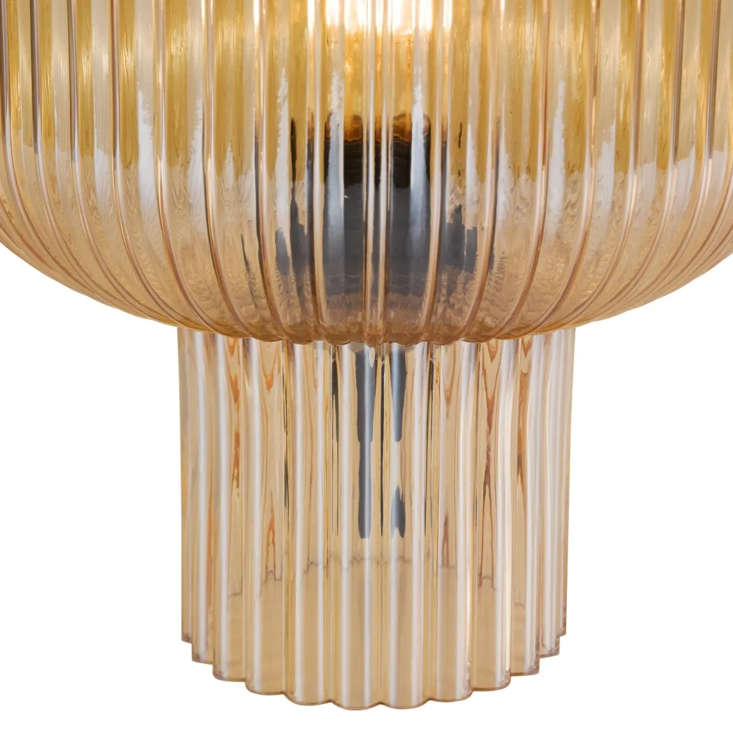 Demarius Amber Glass Table Lamp