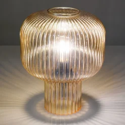 Demarius Amber Glass Table Lamp