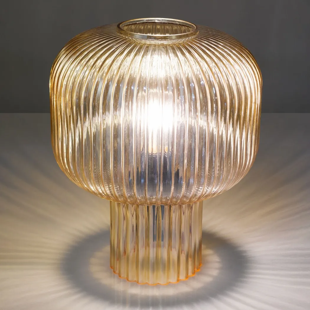 Demarius Amber Glass Table Lamp