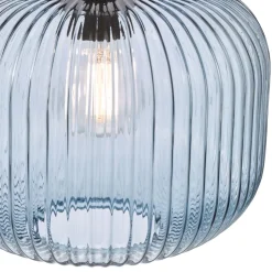 Demarius Matte Black & Blue Glass Pendant Ceiling Light