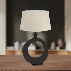 Diezma Round Black Table Lamp