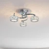 Dilan 3 Light Polished Chrome LED Semi Flush Ceiling Light