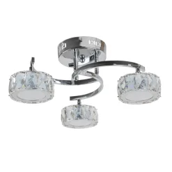 Dilan 3 Light Polished Chrome LED Semi Flush Ceiling Light
