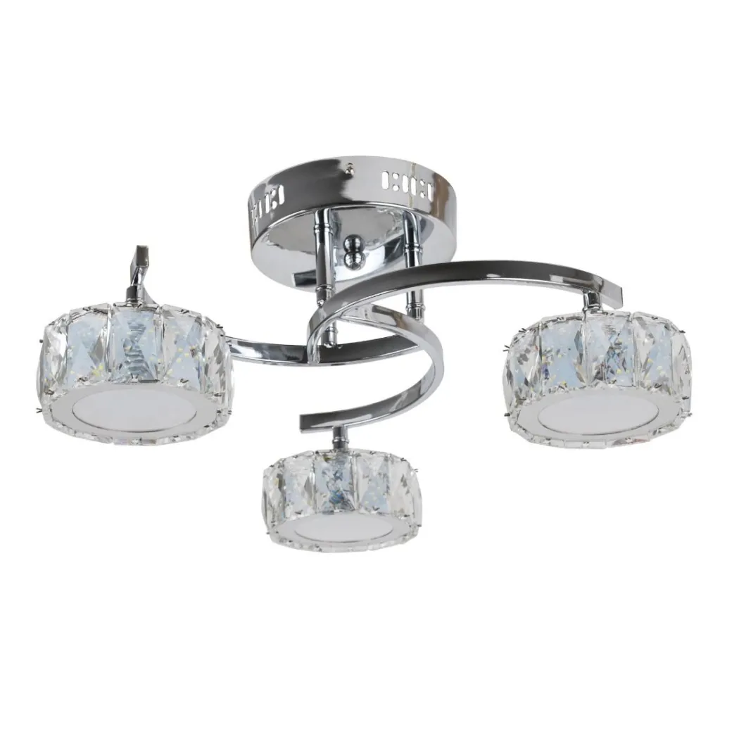 Dilan 3 Light Polished Chrome LED Semi Flush Ceiling Light