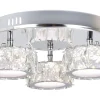 Dilan 3 Light Polished Chrome & Crystal LED Flush Ceiling Light