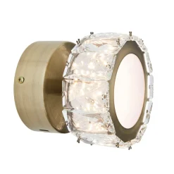 Dilan Antique Brass & Crystal LED Wall Light