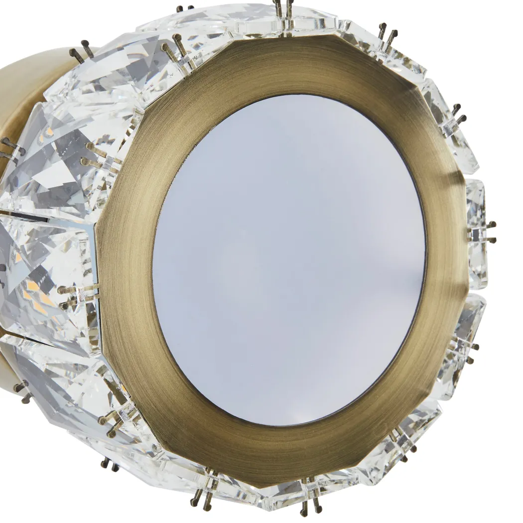 Dilan Antique Brass & Crystal LED Wall Light