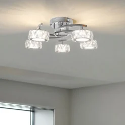 Dilan 5-Light Polished Chrome LED Semi-Flush Ceiling Light