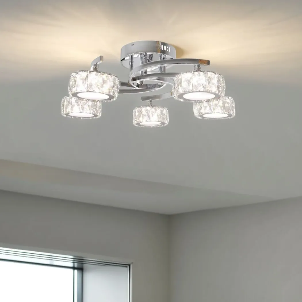 Dilan 5-Light Polished Chrome LED Semi-Flush Ceiling Light