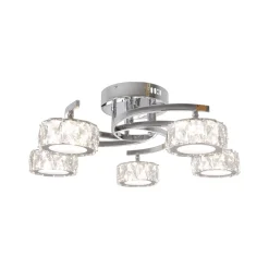 Dilan 5-Light Polished Chrome LED Semi-Flush Ceiling Light