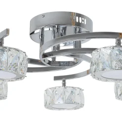 Dilan 5-Light Polished Chrome LED Semi-Flush Ceiling Light