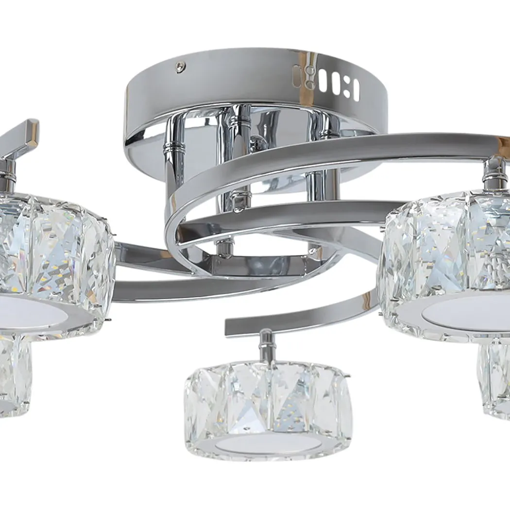 Dilan 5-Light Polished Chrome LED Semi-Flush Ceiling Light
