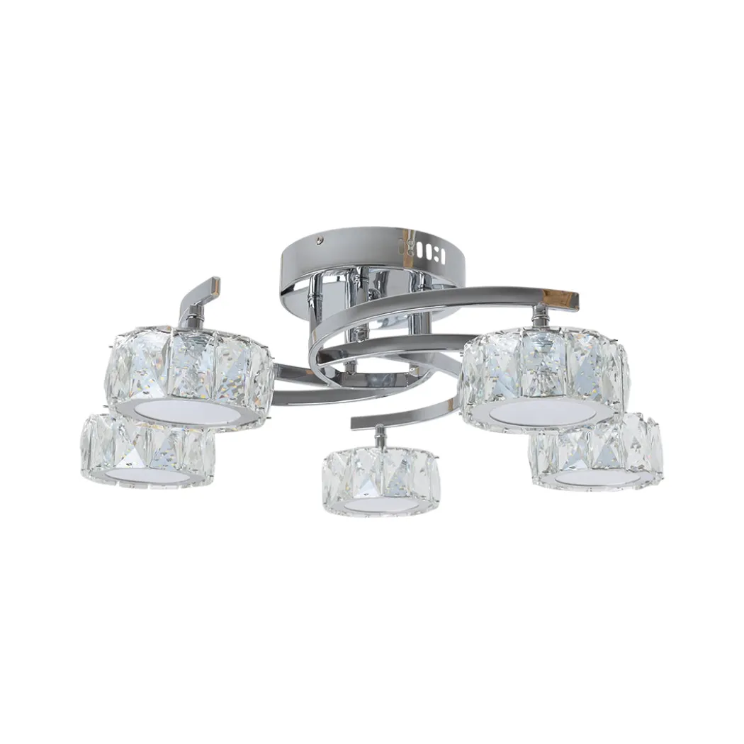 Dilan 5-Light Polished Chrome LED Semi-Flush Ceiling Light