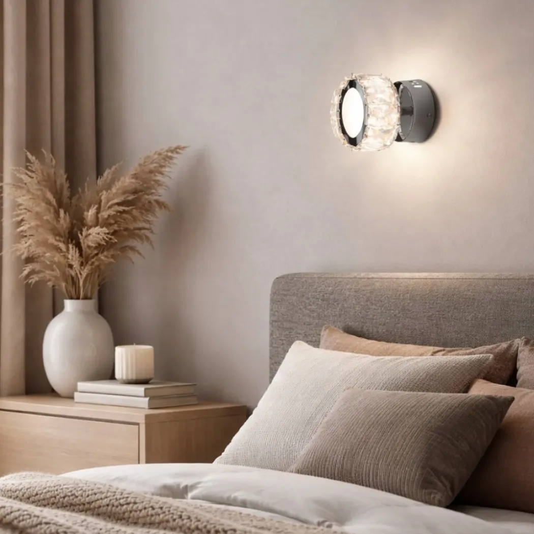 Dilan Polished Chrome & Crystal LED Wall Light