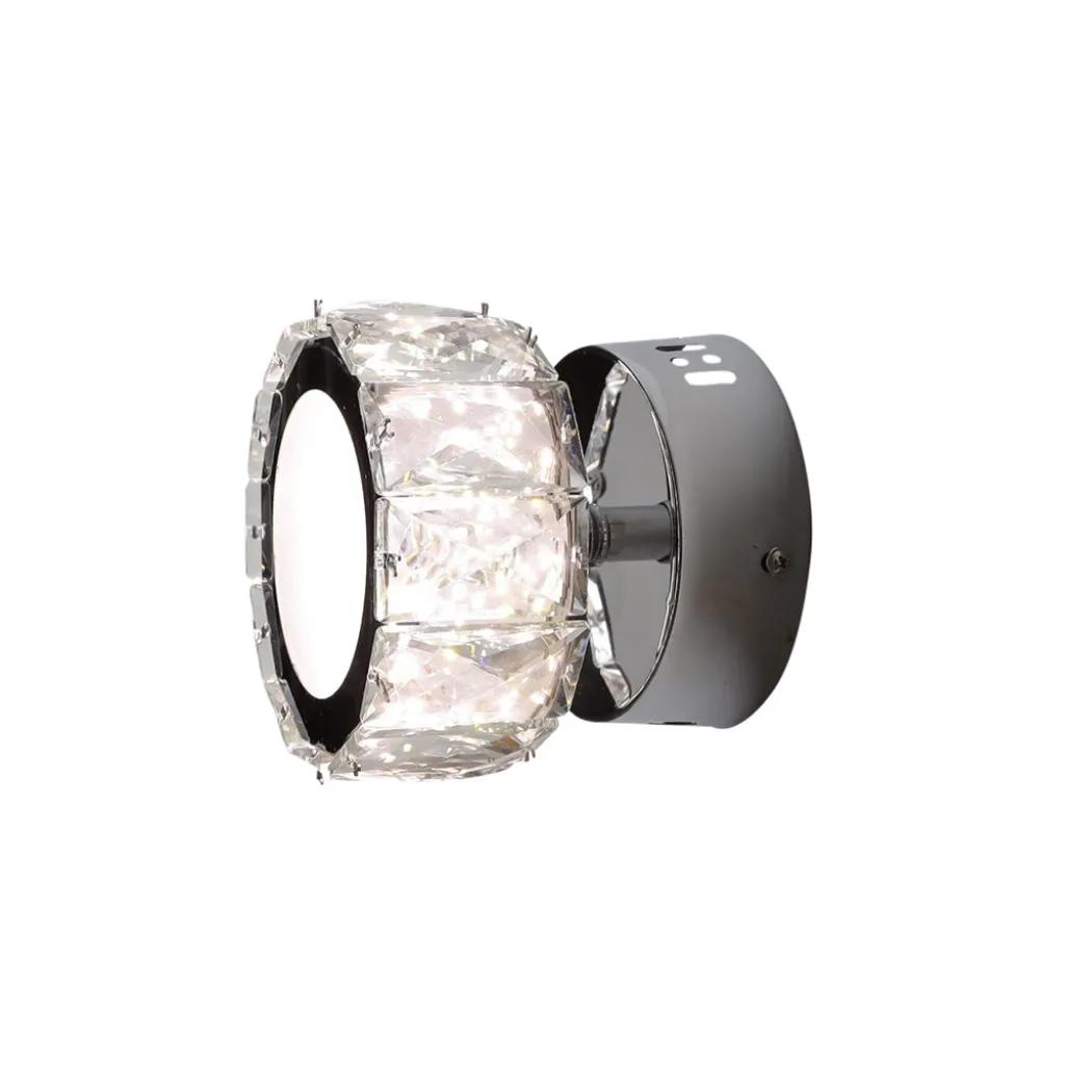 Dilan Polished Chrome & Crystal LED Wall Light