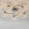 Dilys 5 Light Polished Chrome Semi Flush Ceiling Light