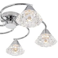 Dilys 5 Light Polished Chrome Semi Flush Ceiling Light