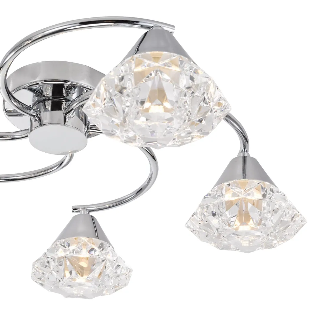 Dilys 5 Light Polished Chrome Semi Flush Ceiling Light